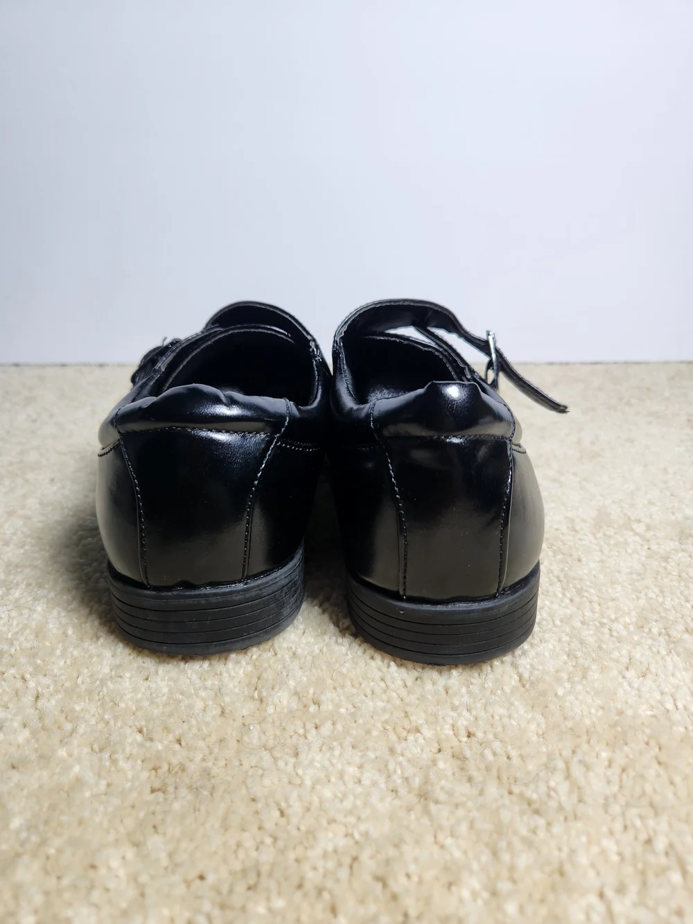 Classic Black Leather Single Monk Strap Dress Shoes